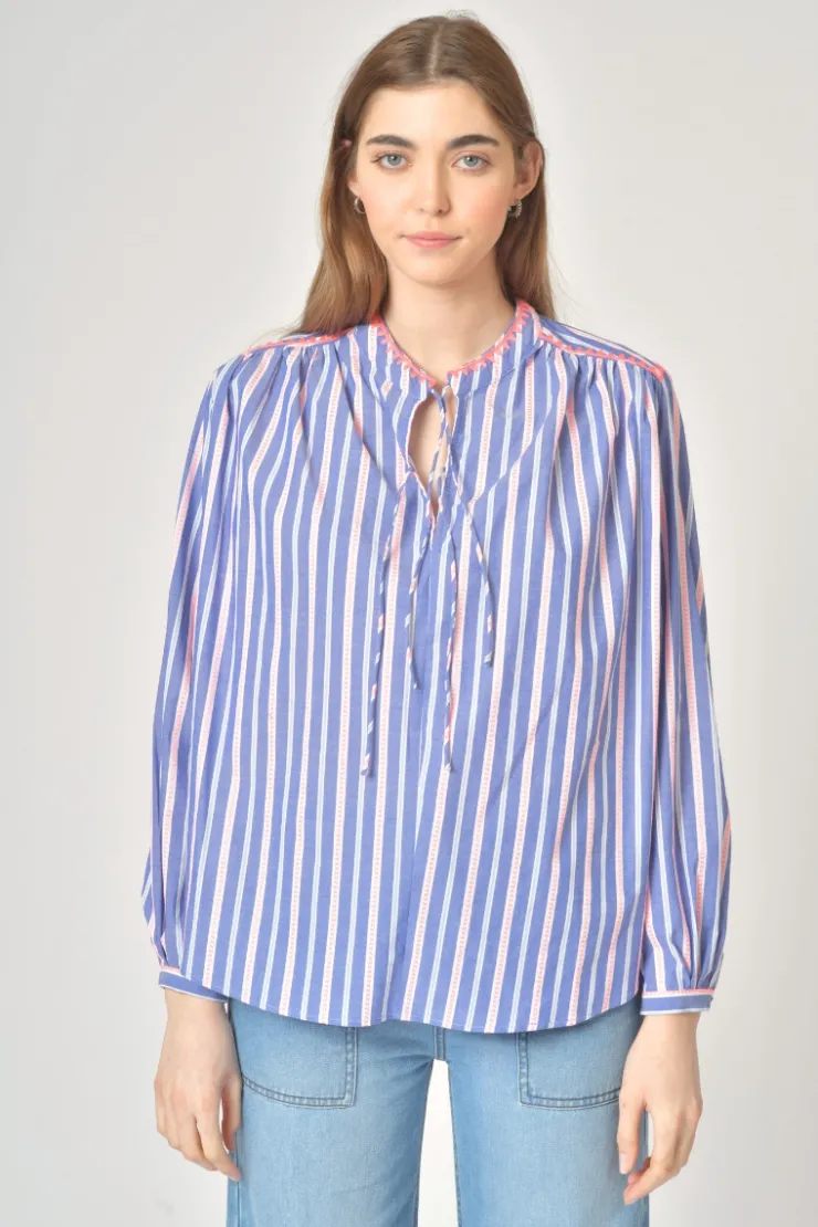 Orfeo Paris Blouse Annika Rayures Bleues> Chemises & Blouses