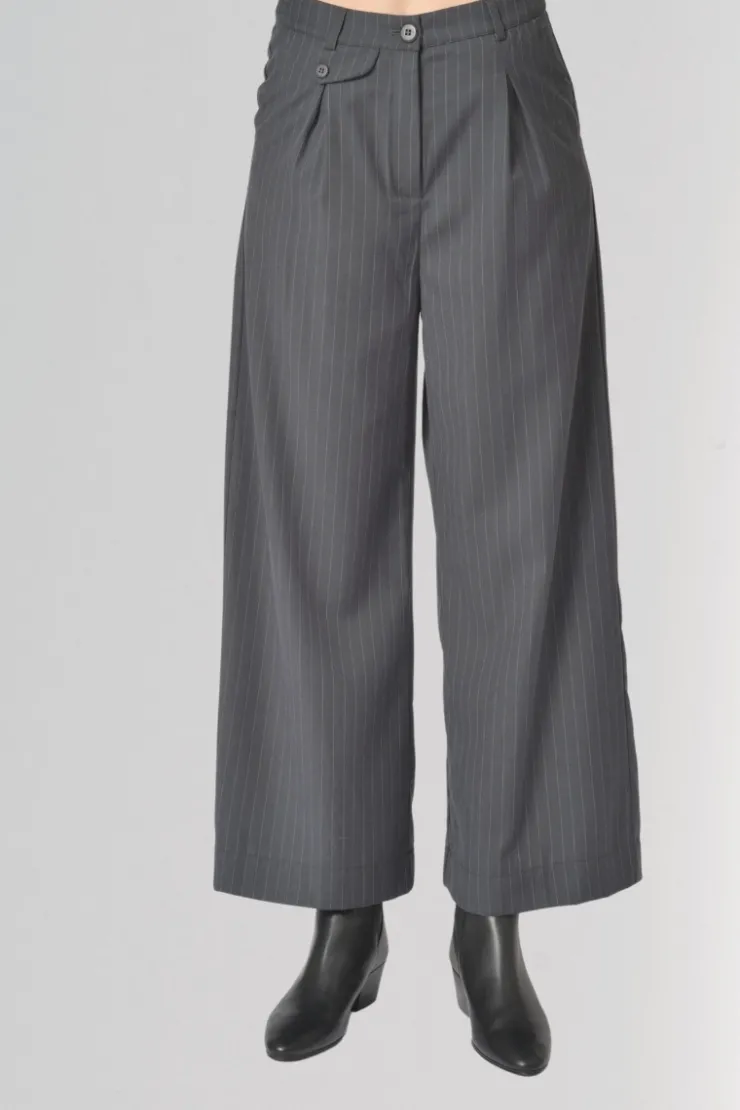 Orfeo Paris Pantalon Sally Rayures Gris> Pantalons & Jeans