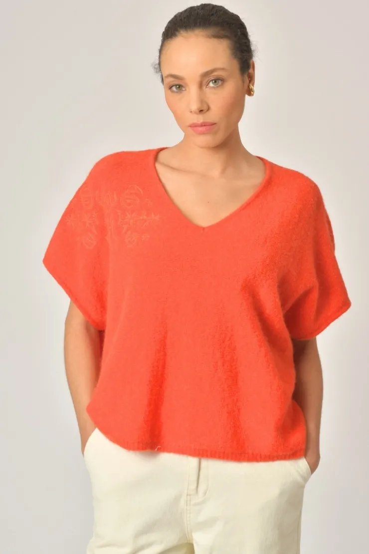 Orfeo Paris Pull Brigitte Orange> Pulls & Cardigans