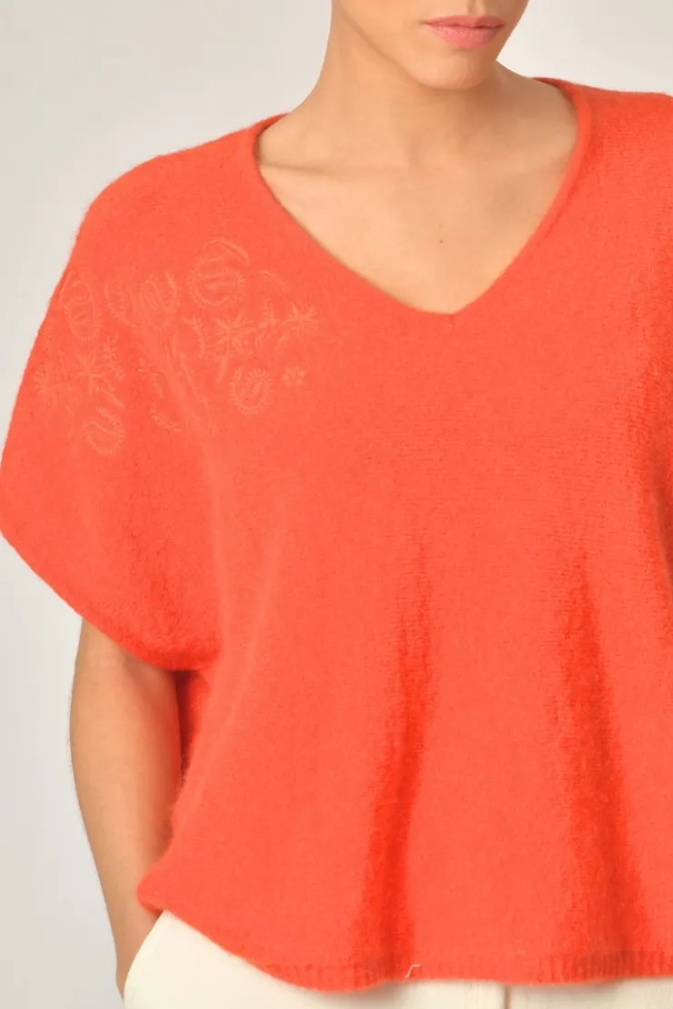 Orfeo Paris Pull Brigitte Orange> Pulls & Cardigans